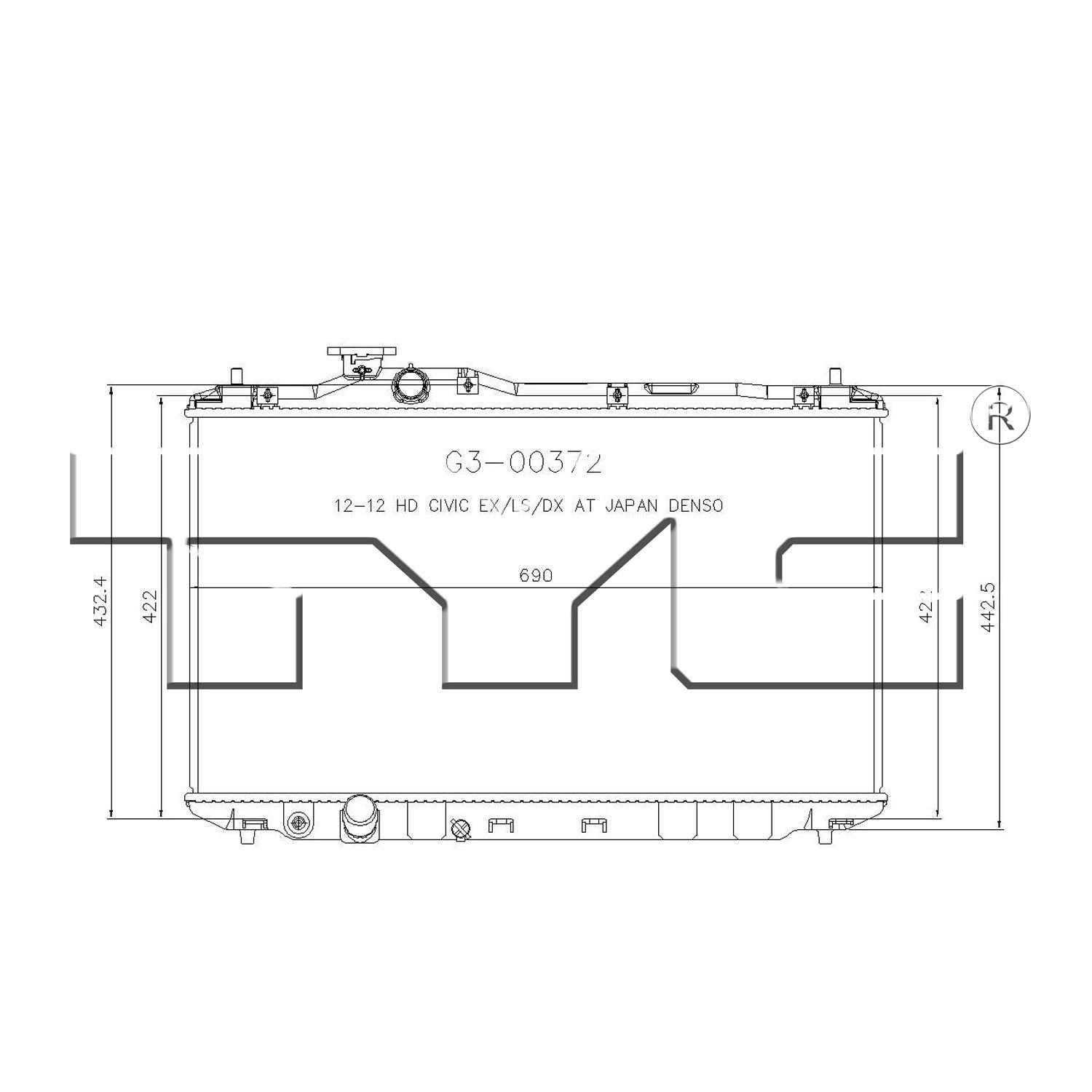 TYC 13265 Radiator product image 1 of 1