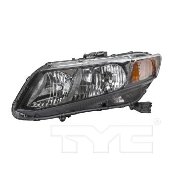 2012 Honda Civic Headlight Assembly Left TYC 20921000 image 2 of 4