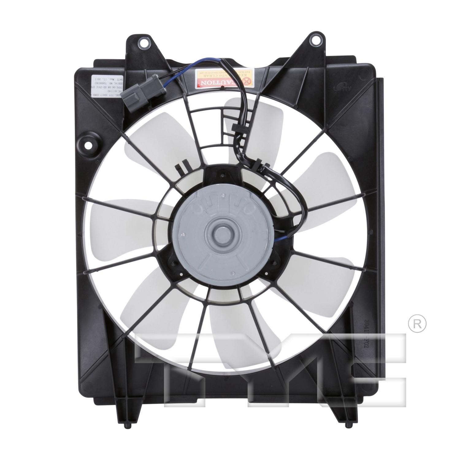 TYC 611140 A/C Condenser Fan Assembly product image 2 of 3