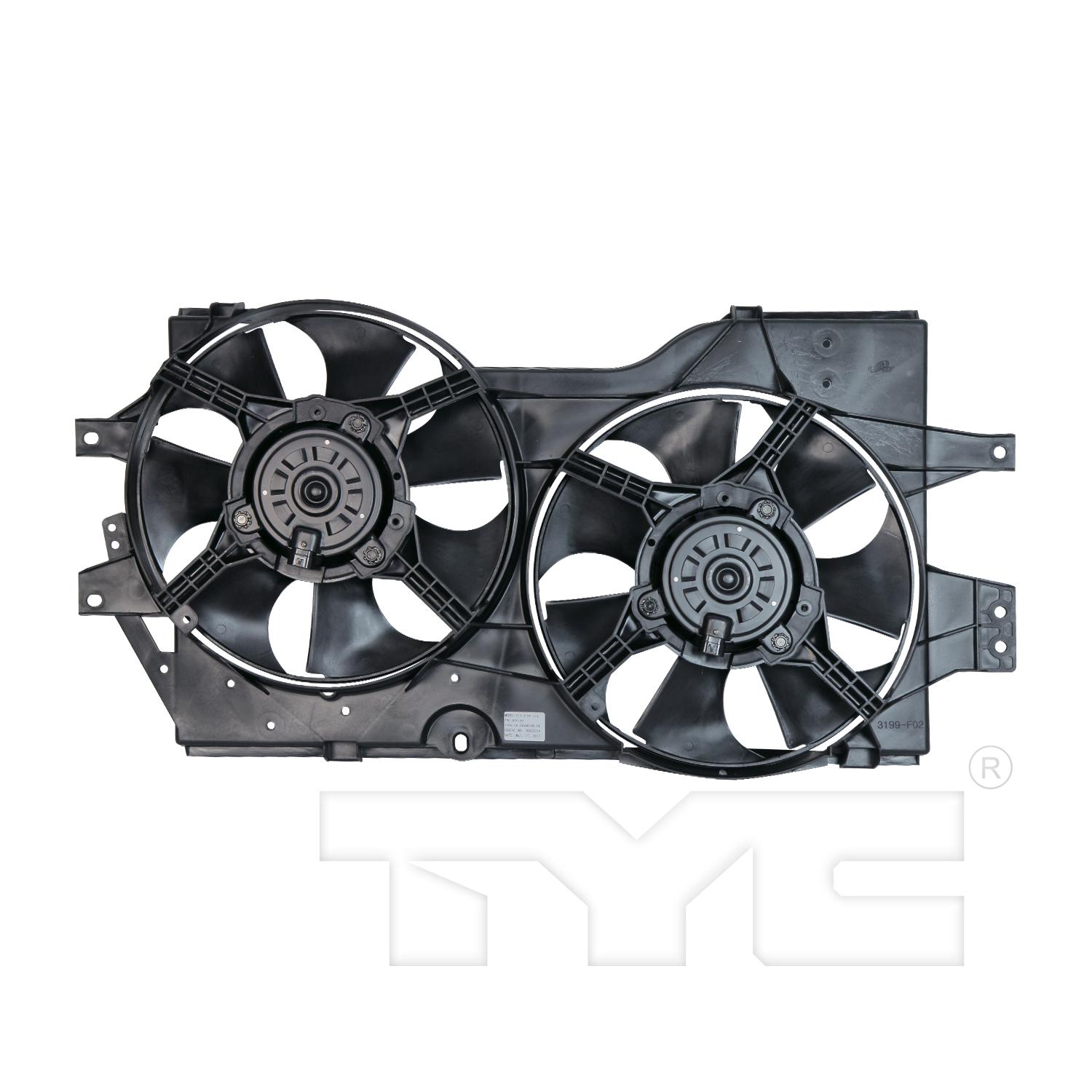 TYC 620140 - Dual Radiator and Condenser Fan Assembly TYC 620140 Dual Radiator and Condenser Fan Assembly product image 2 of 3