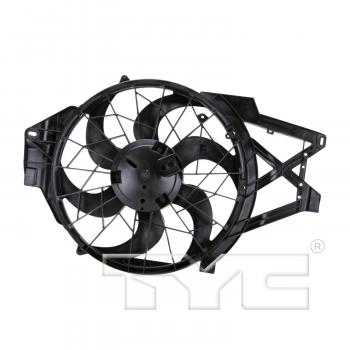 2000 Ford Mustang Dual Radiator and Condenser Fan Assembly TYC 620460 image 2 of 3