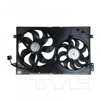 2001 Volkswagen Jetta Dual Radiator and Condenser Fan Assembly TYC 620990 image 2 of 3