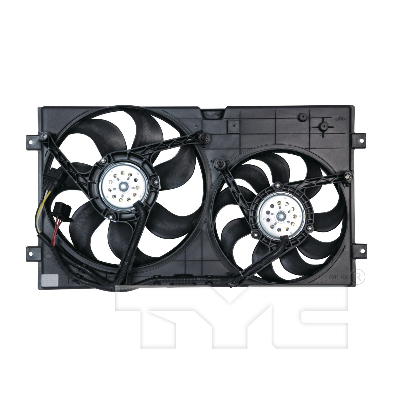 TYC 621000 Dual Radiator and Condenser Fan Assembly product image 2 of 3