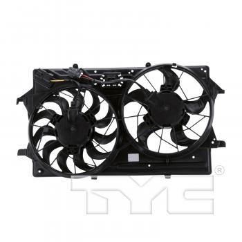 2003 Ford Focus Dual Radiator and Condenser Fan Assembly TYC 621230 image 2 of 4