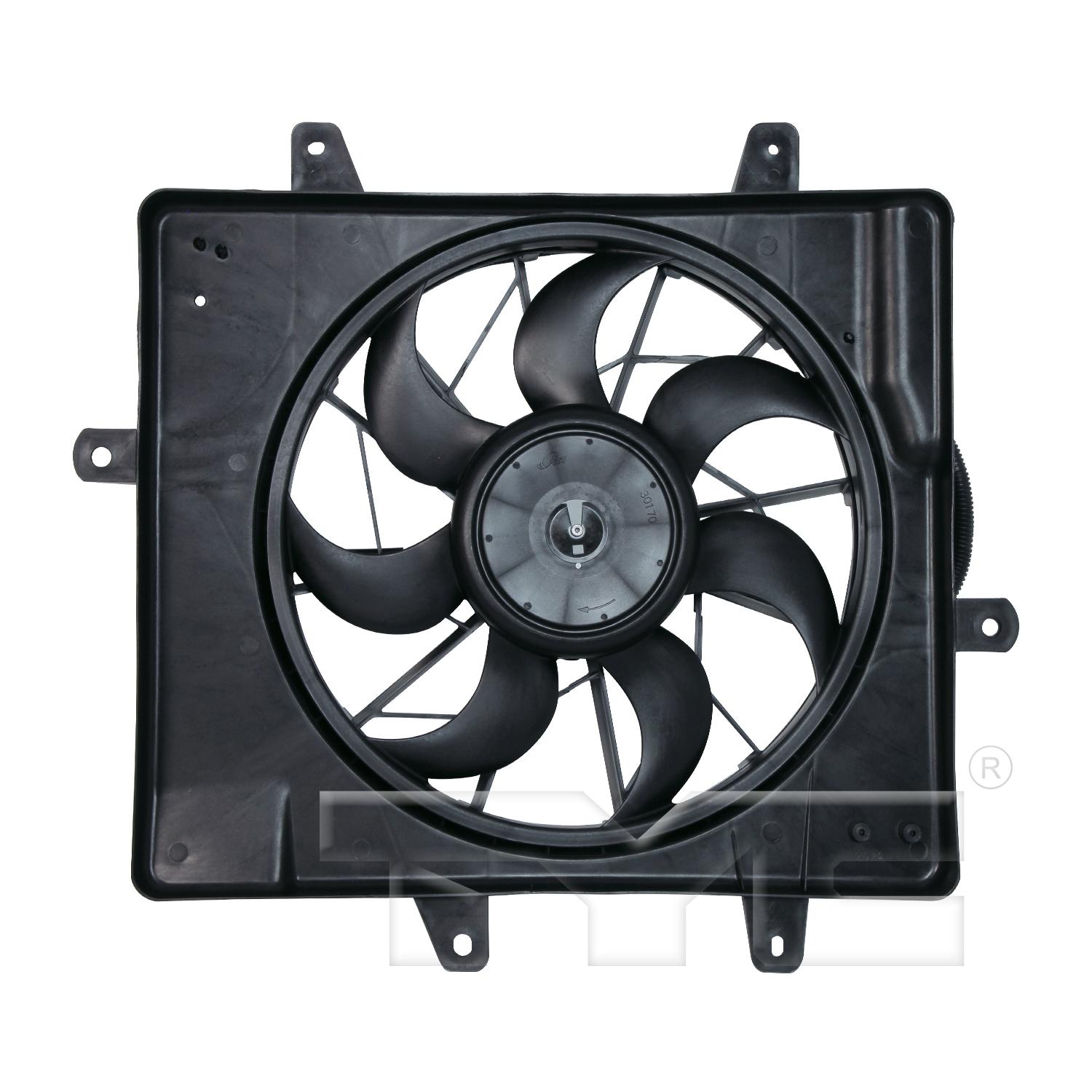 TYC 621240 Dual Radiator and Condenser Fan Assembly product image 1 of 3