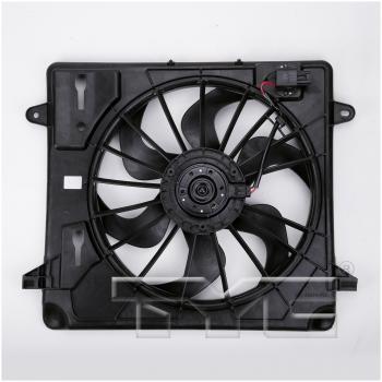 2009 Jeep Wrangler Dual Radiator and Condenser Fan Assembly TYC 621680 image 2 of 3