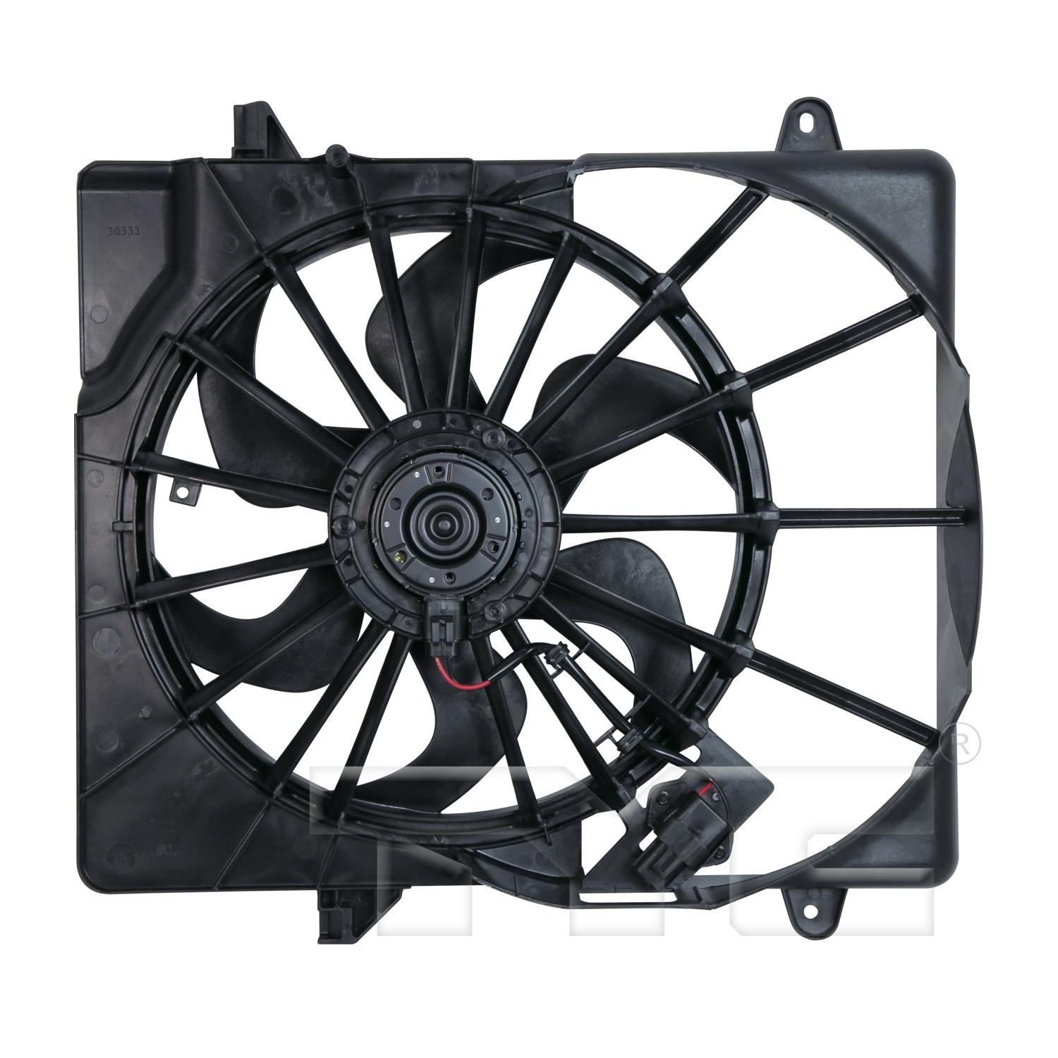 TYC 621690 Dual Radiator and Condenser Fan Assembly product image 2 of 3