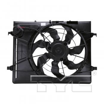 2007 Hyundai Elantra Dual Radiator and Condenser Fan Assembly TYC 621710 image 2 of 3