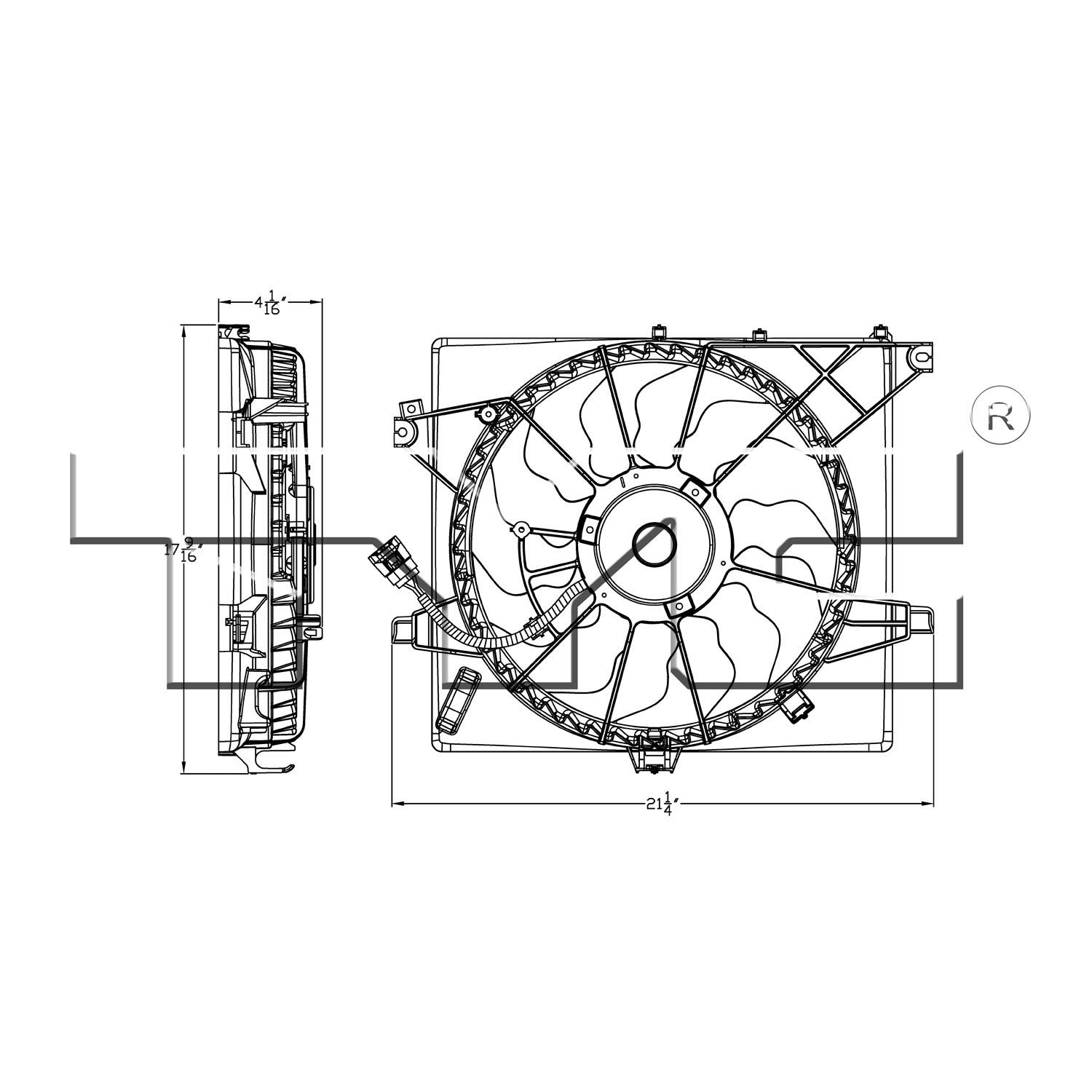 TYC 623060 - Dual Radiator and Condenser Fan Assembly TYC 623060 Dual Radiator and Condenser Fan Assembly product image 1 of 3