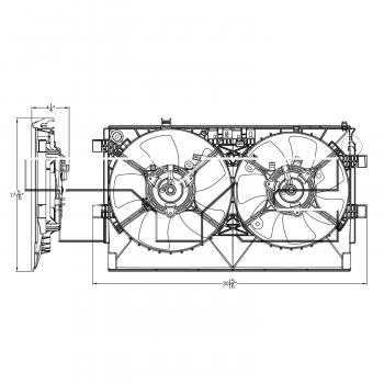 2008 Mitsubishi Lancer Dual Radiator and Condenser Fan Assembly TYC 623100 image 3 of 3
