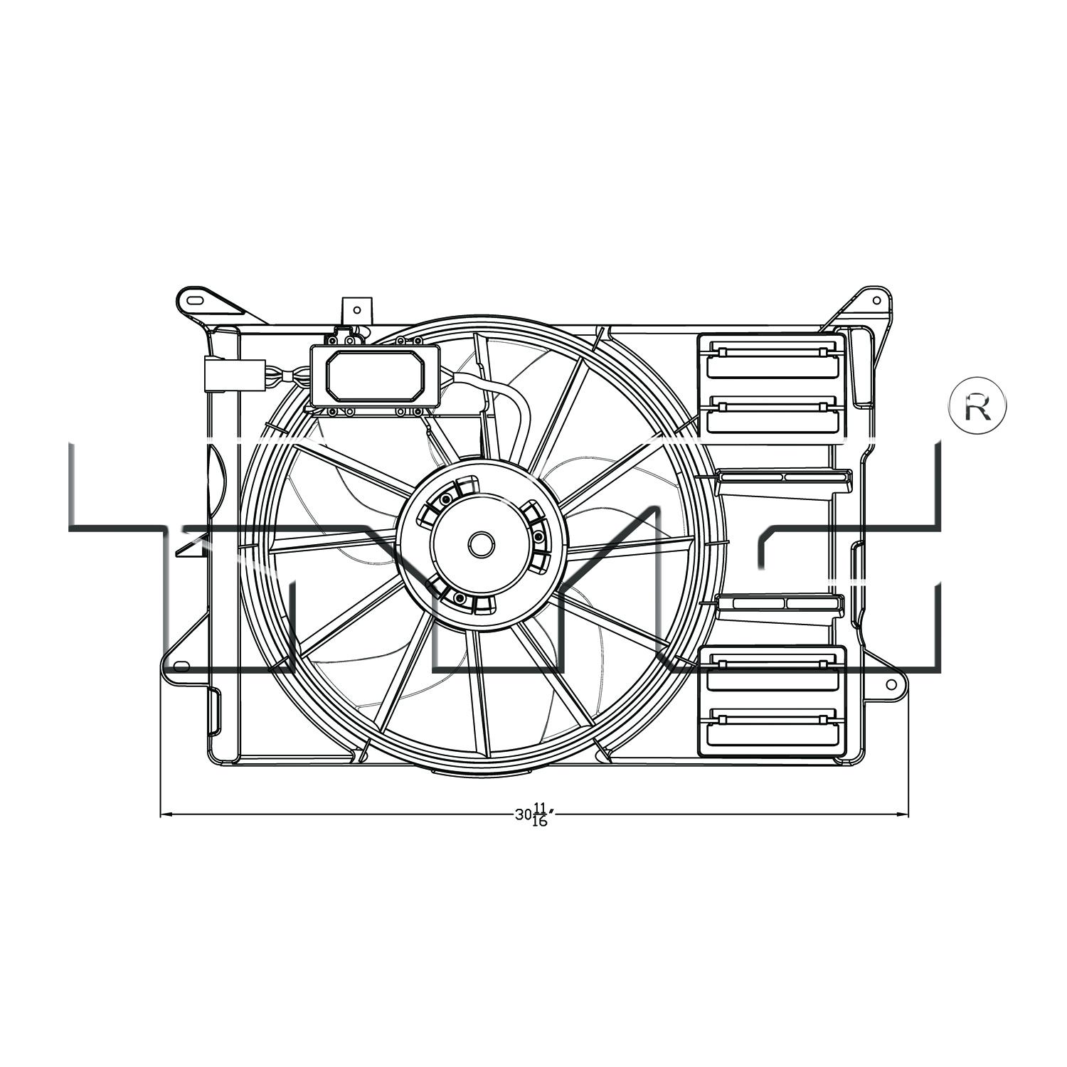 TYC 623140 - Dual Radiator and Condenser Fan Assembly TYC 623140 Dual Radiator and Condenser Fan Assembly product image 3 of 4