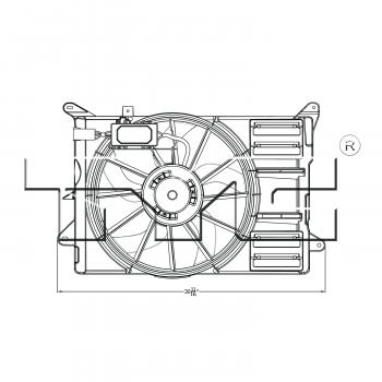 2014 Ford Edge Dual Radiator and Condenser Fan Assembly TYC 623140 image 3 of 4