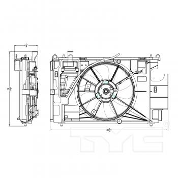 2014 Toyota Prius C Dual Radiator and Condenser Fan Assembly TYC 623150 image 1 of 4