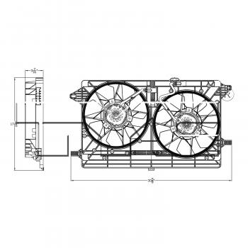 2015 Chevrolet Volt Dual Radiator and Condenser Fan Assembly TYC 623170 image 4 of 4