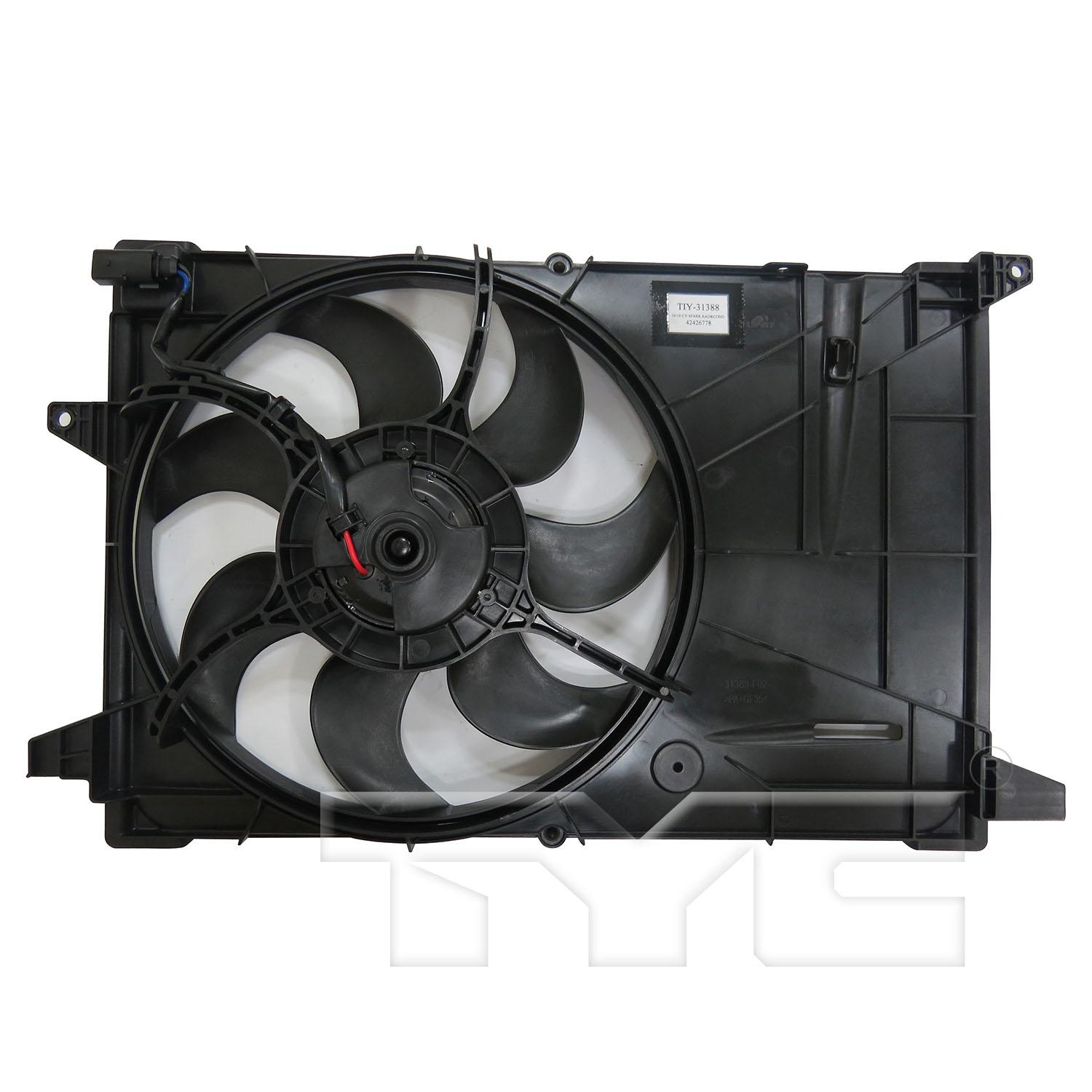 TYC 623650 Dual Radiator and Condenser Fan Assembly product image 2 of 3