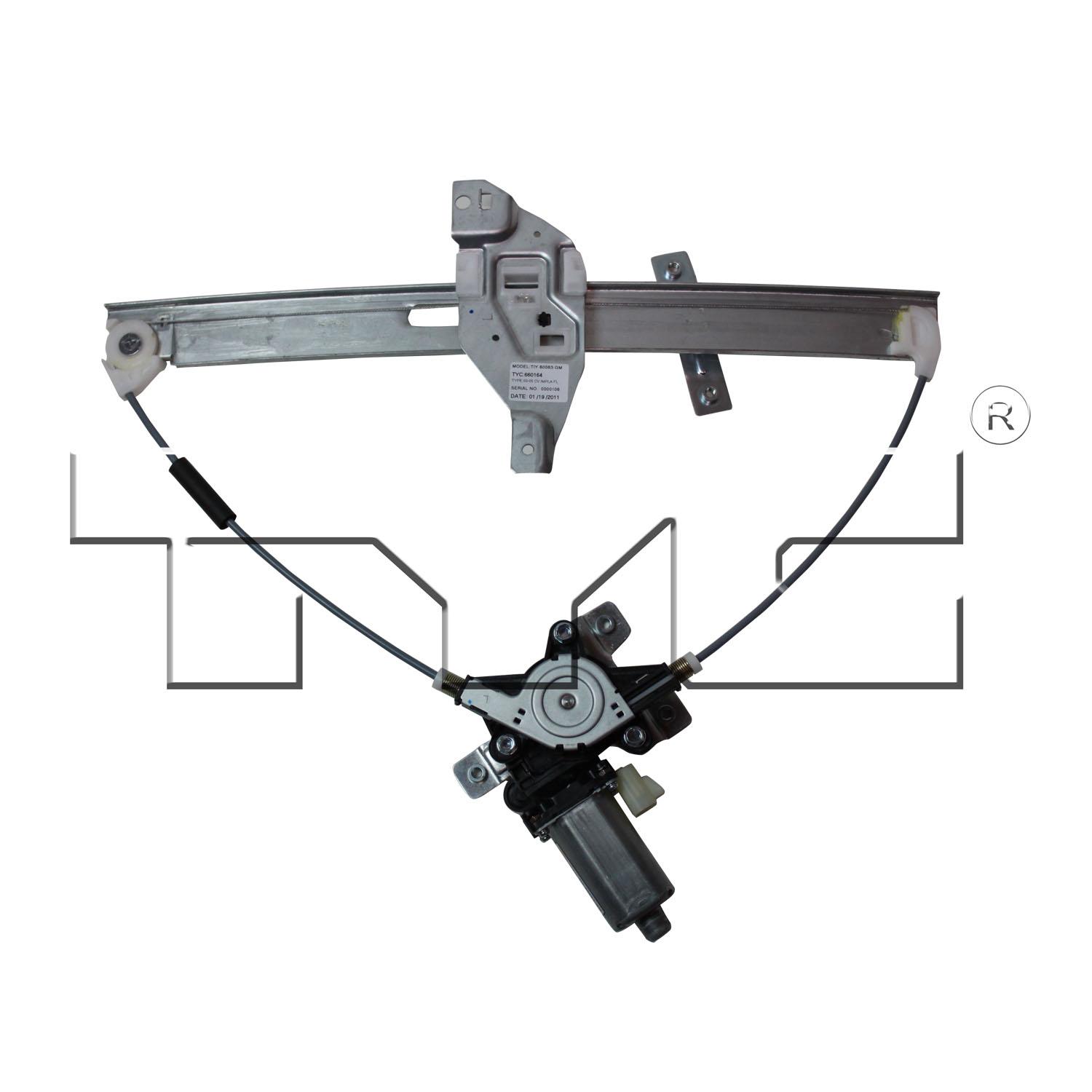 TYC 660164 - Power Window Motor and Regulator Assembly TYC 660164 Power Window Motor and Regulator Assembly product image 1 of 3