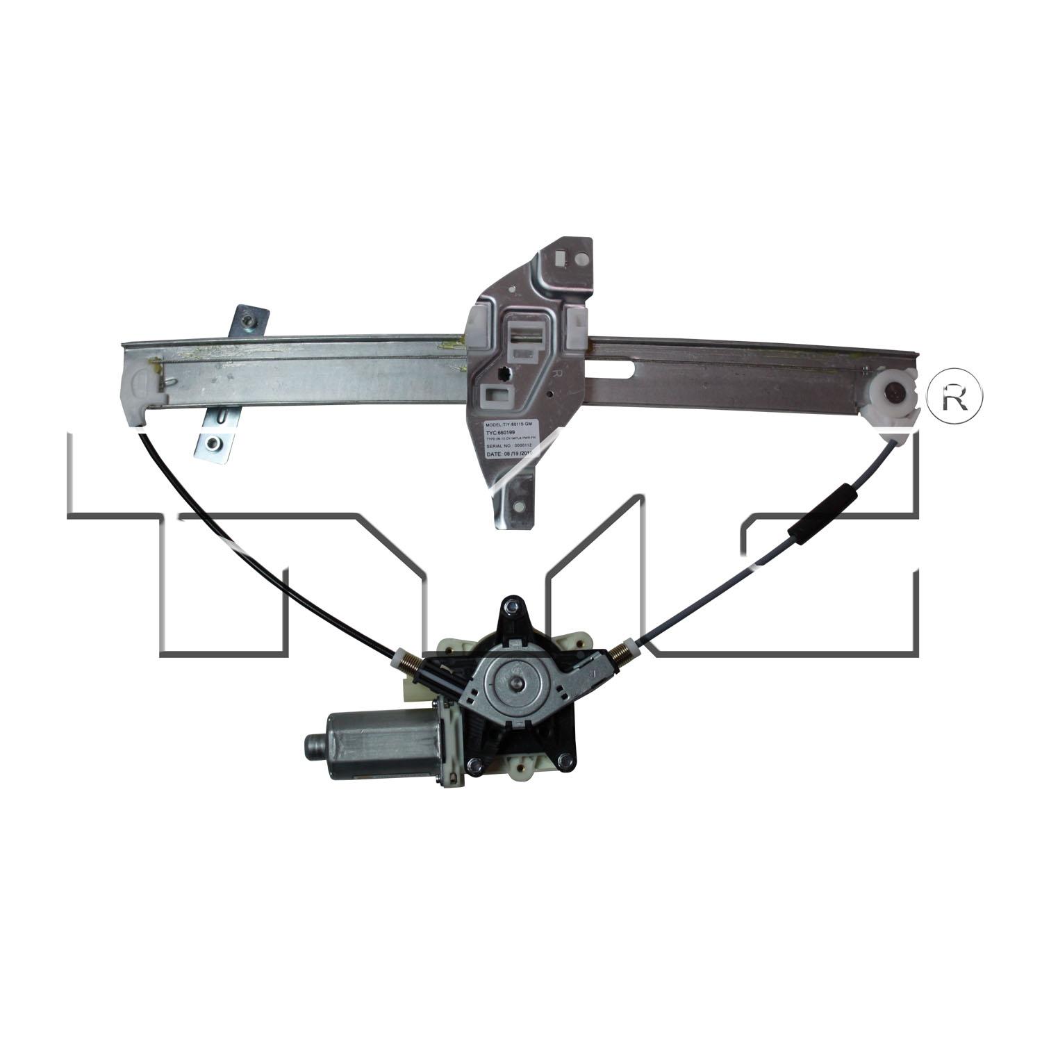 TYC 660199 Power Window Motor and Regulator Assembly product image 1 of 3