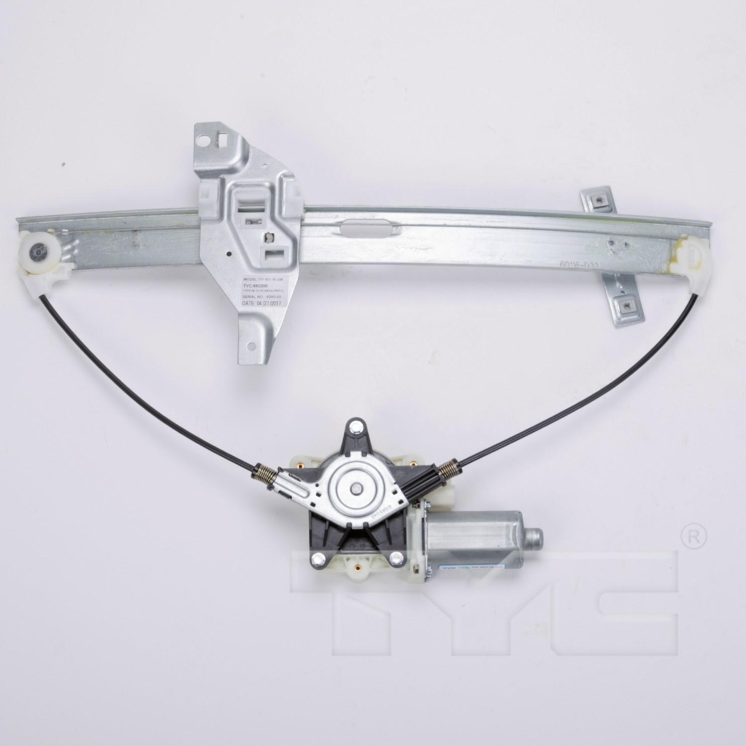 TYC 660200 - Power Window Motor and Regulator Assembly TYC 660200 Power Window Motor and Regulator Assembly product image 2 of 3