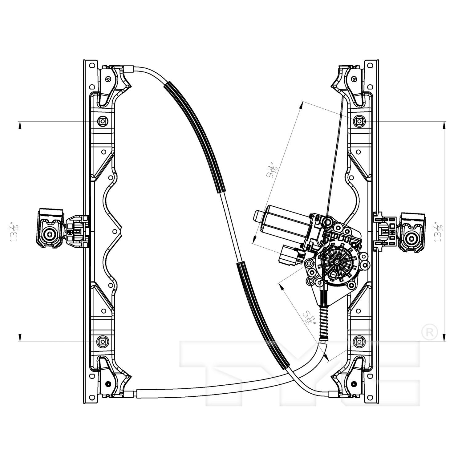 TYC 660430 - Power Window Motor and Regulator Assembly TYC 660430 Power Window Motor and Regulator Assembly product image 4 of 4