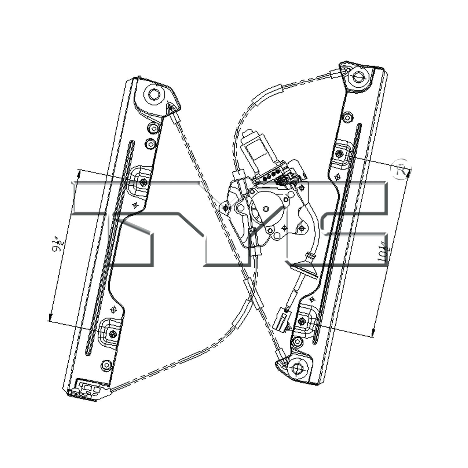 TYC 660498 - Power Window Motor and Regulator Assembly TYC 660498 Power Window Motor and Regulator Assembly product image 4 of 4