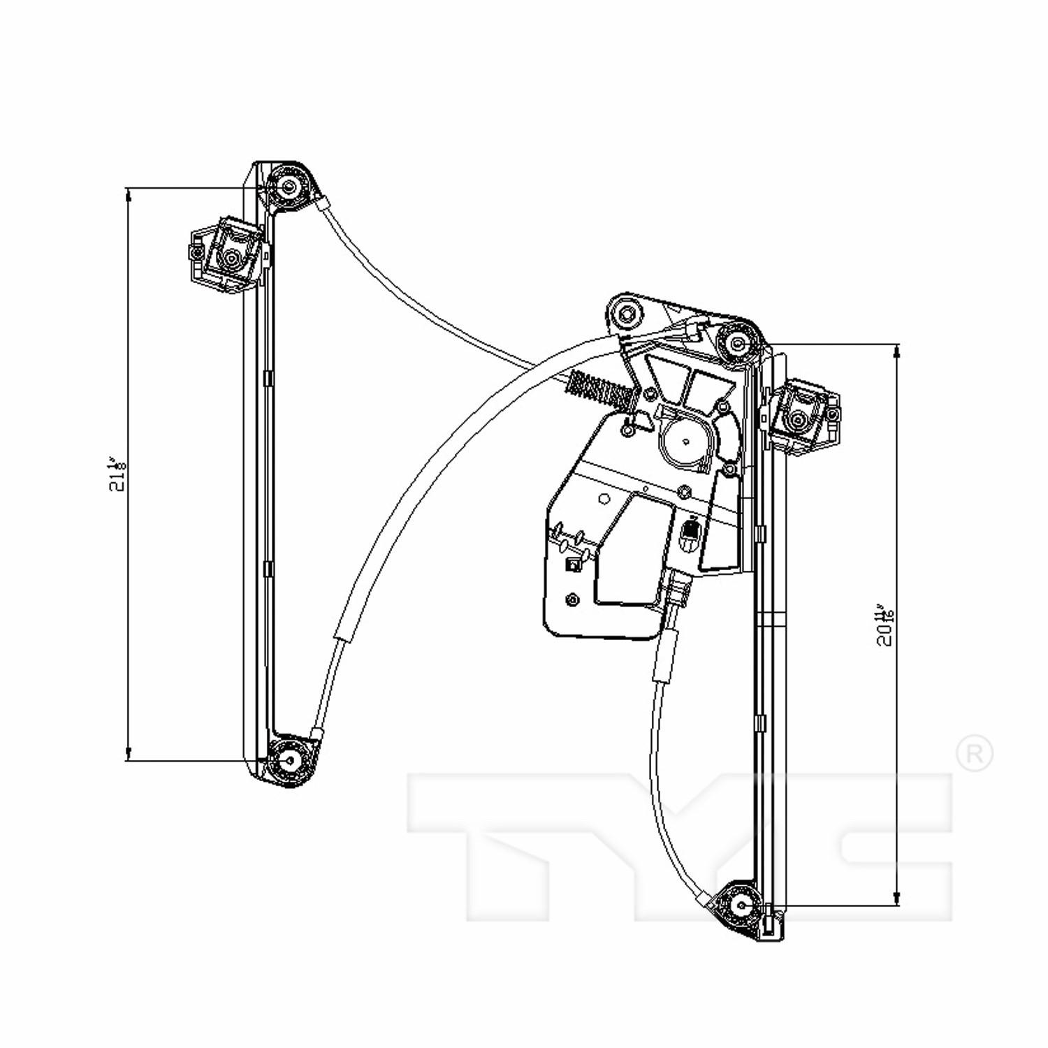 TYC 660500 - Power Window Motor and Regulator Assembly TYC 660500 Power Window Motor and Regulator Assembly product image 4 of 4