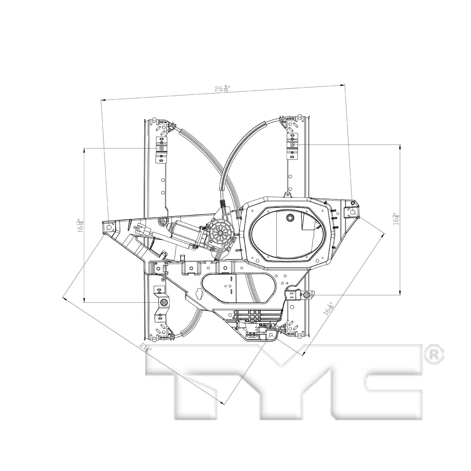 TYC 660547 - Power Window Motor and Regulator Assembly TYC 660547 Power Window Motor and Regulator Assembly product image 1 of 7