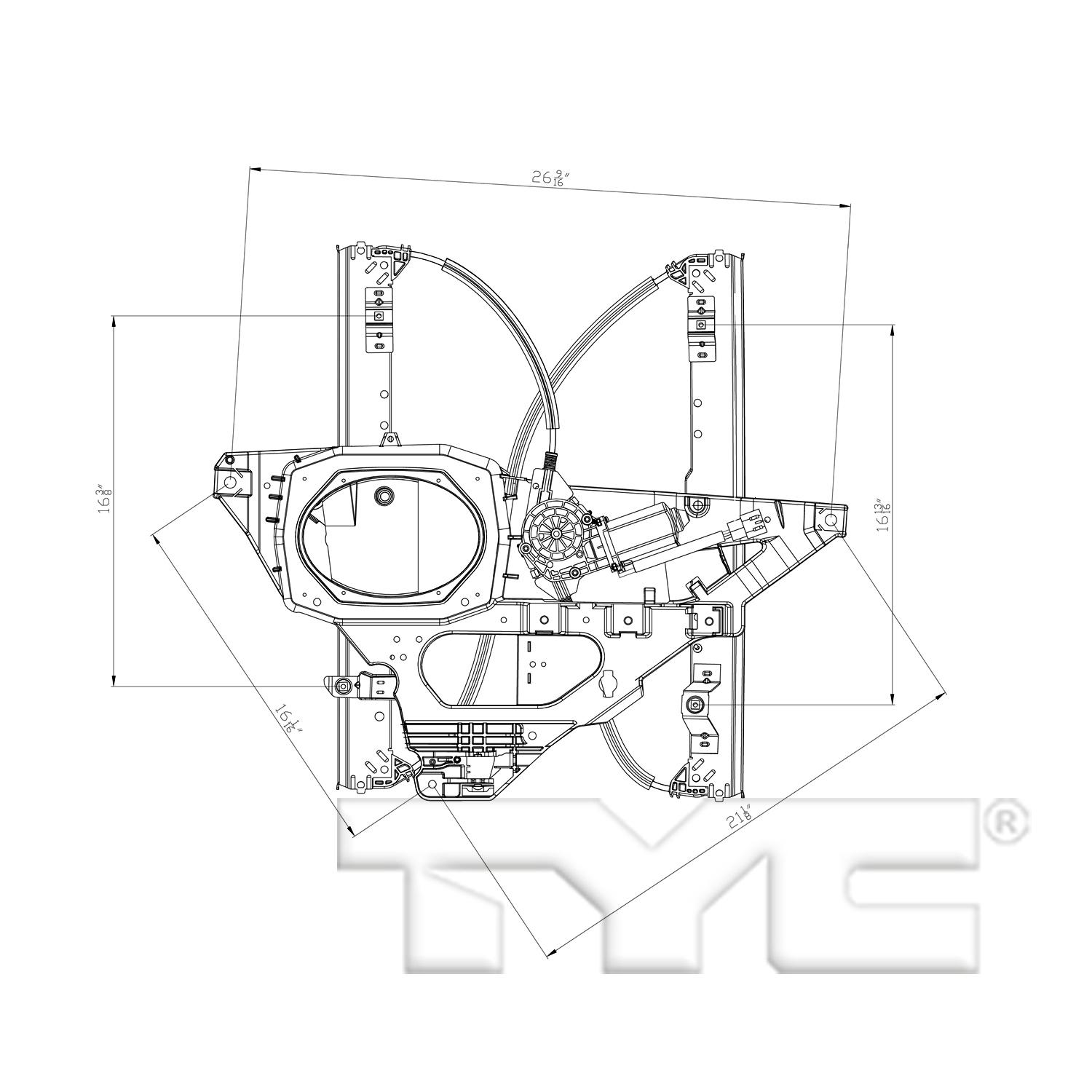 TYC 660548 - Power Window Motor and Regulator Assembly TYC 660548 Power Window Motor and Regulator Assembly product image 3 of 5