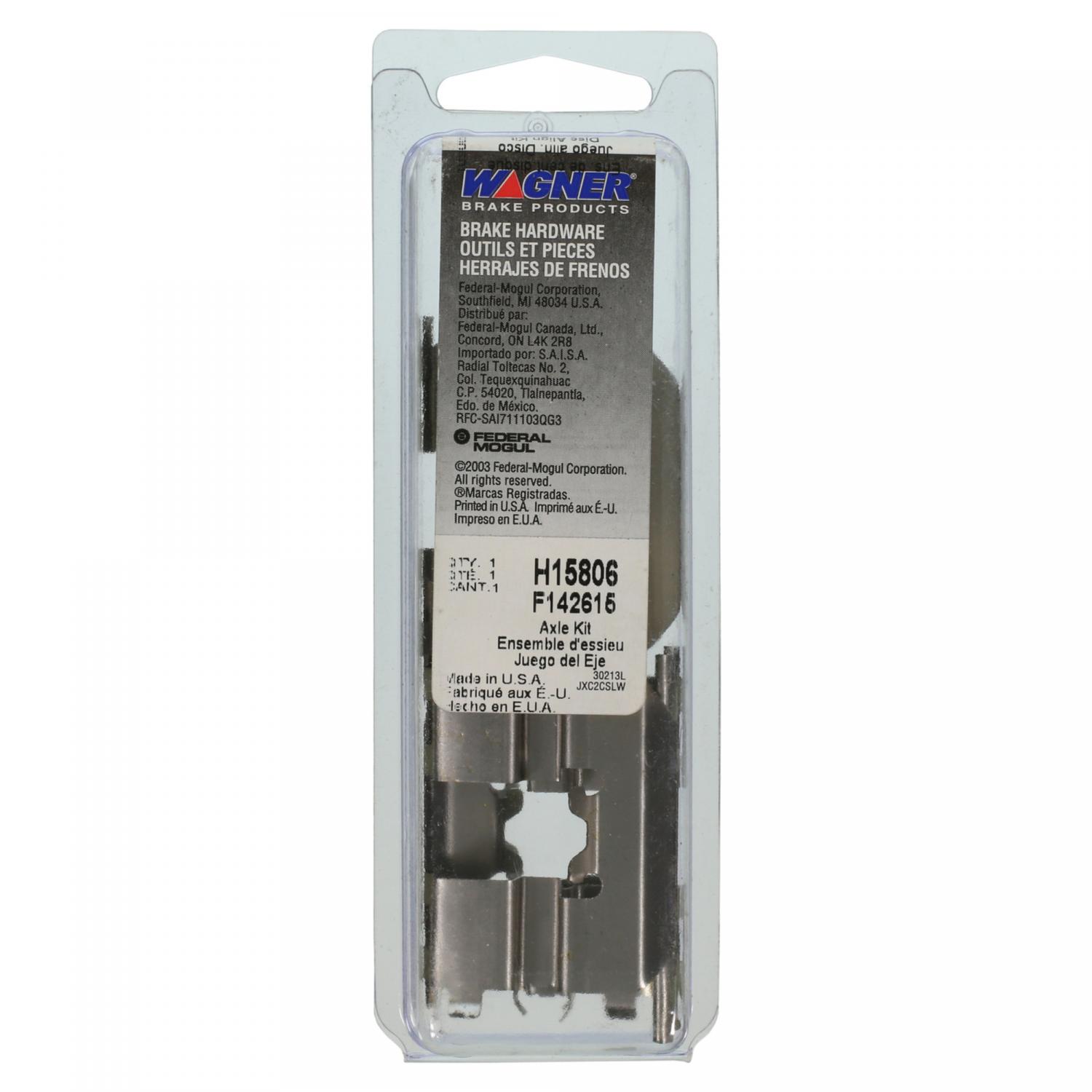 Wagner Brake H15806 - Disc Brake Hardware Kit Wagner Brake H15806 Disc Brake Hardware Kit product image 1 of 2