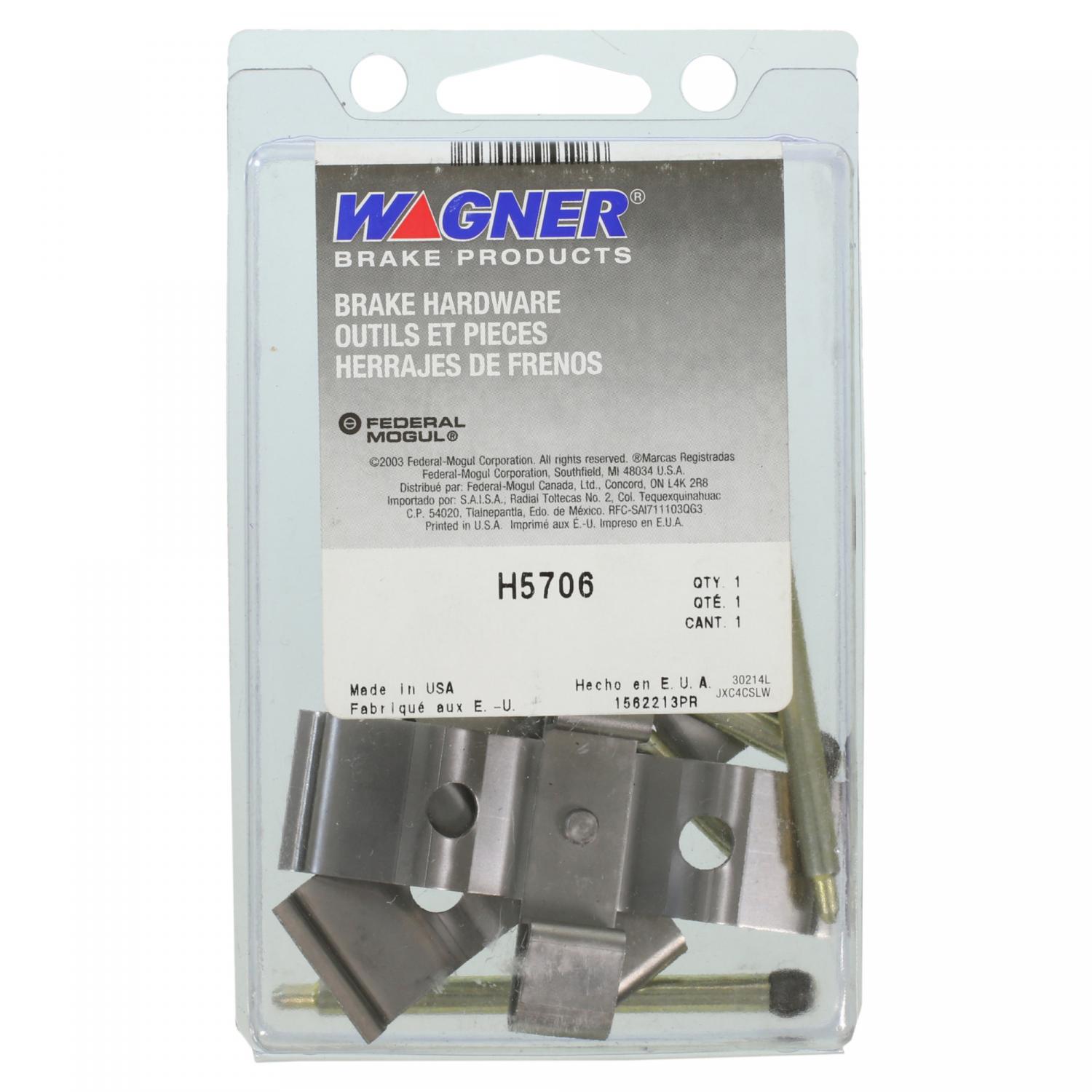 Wagner Brake H5706 - Disc Brake Hardware Kit Wagner Brake H5706 Disc Brake Hardware Kit product image 1 of 2